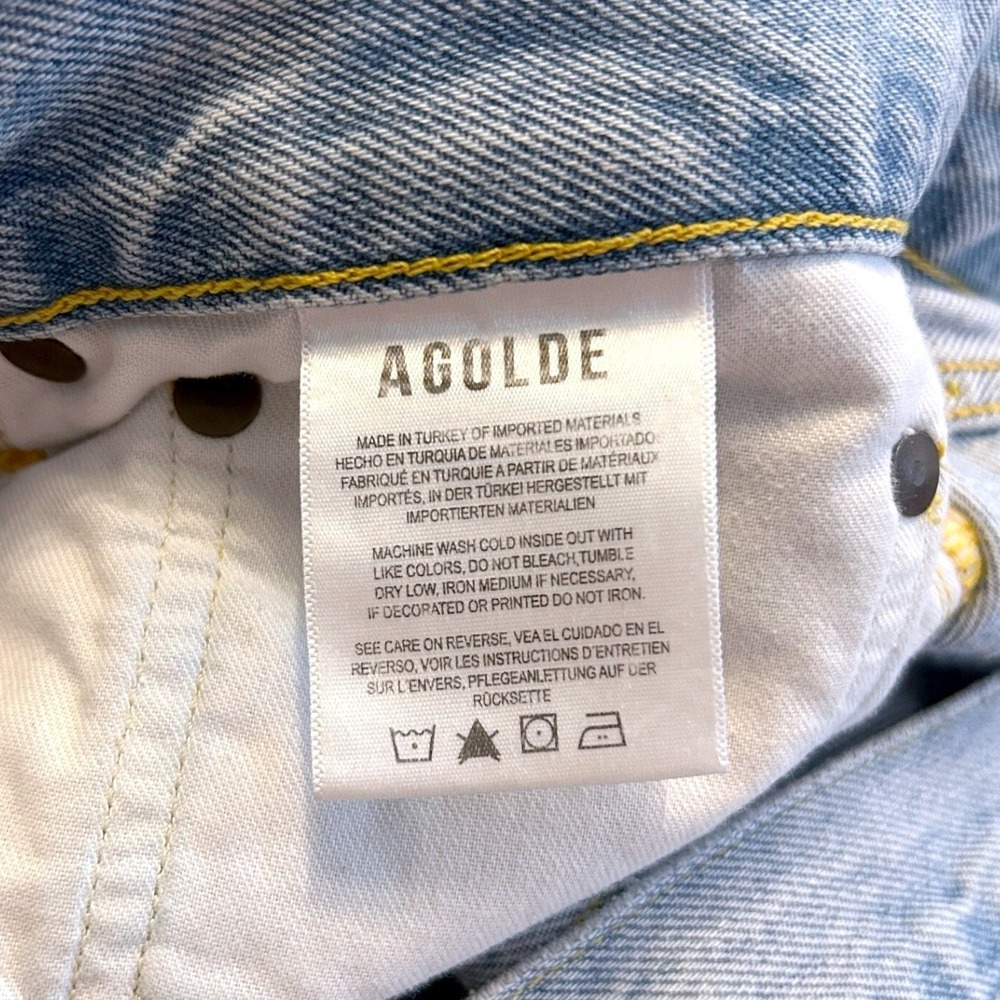 Agolde Light Wash Straight Leg Jeans - Picture 10 of 11